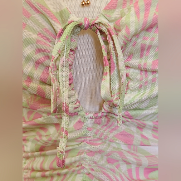 Madden NYC size L pink/green dress - Picture 7 of 12